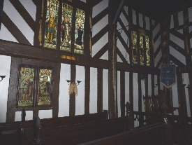 Stained glass in Siddington Church. 
